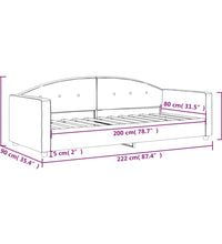 Tagesbett Hellgrau 80x200 cm Samt