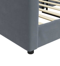 Tagesbett Dunkelgrau 90x190 cm Samt