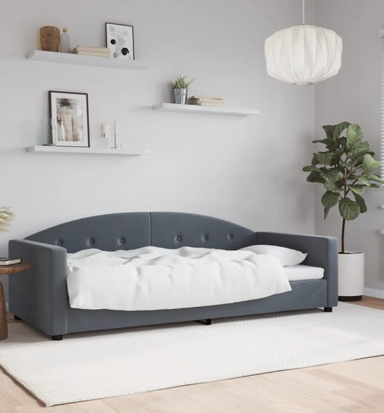 Tagesbett Dunkelgrau 90x190 cm Samt