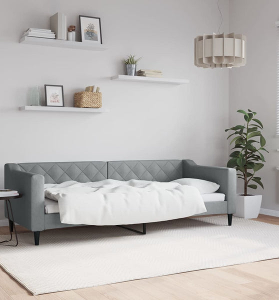 Tagesbett Hellgrau 80x200 cm Stoff