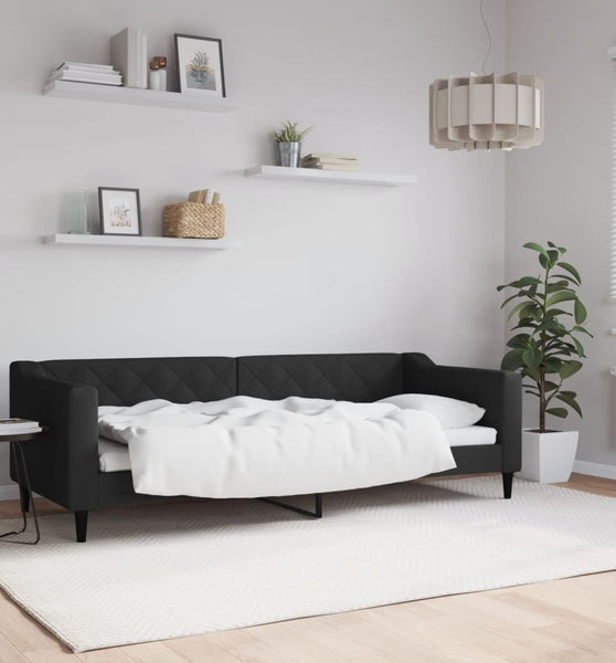 Tagesbett Schwarz 80x200 cm Stoff