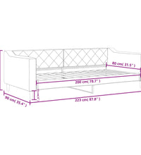 Tagesbett Creme 80x200 cm Stoff