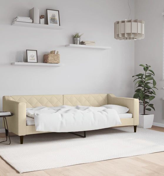 Tagesbett Creme 80x200 cm Stoff