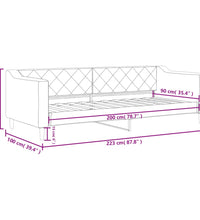 Tagesbett Hellgrau 90x200 cm Stoff