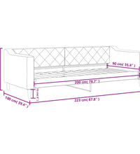 Tagesbett Schwarz 90x200 cm Stoff