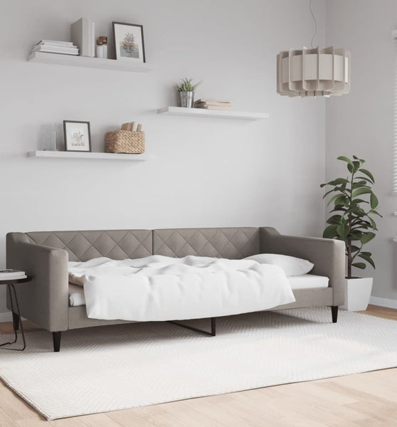Tagesbett Taupe 90x200 cm Stoff