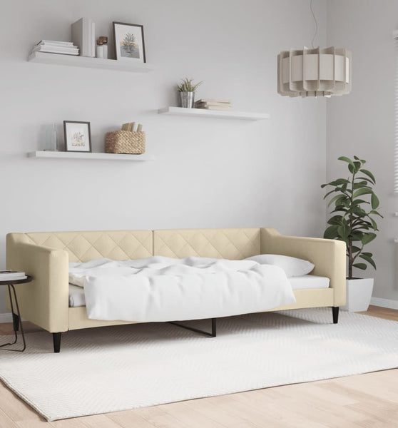 Tagesbett Creme 90x200 cm Stoff