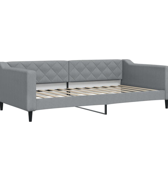 Tagesbett Hellgrau 100x200 cm Stoff