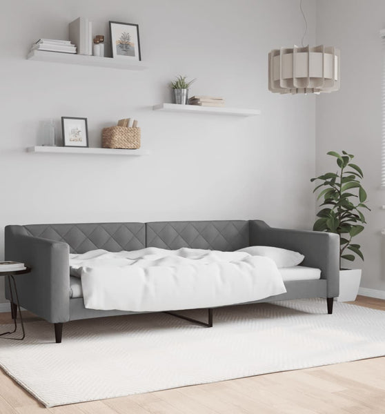 Tagesbett Dunkelgrau 100x200 cm Stoff