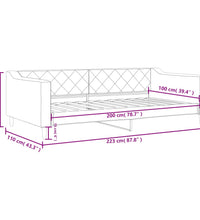 Tagesbett Schwarz 100x200 cm Stoff