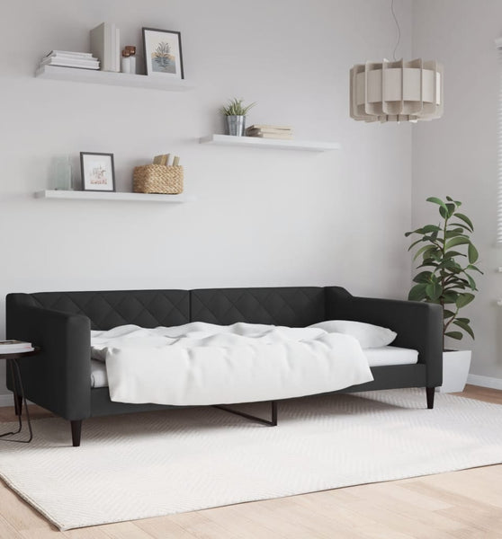 Tagesbett Schwarz 100x200 cm Stoff
