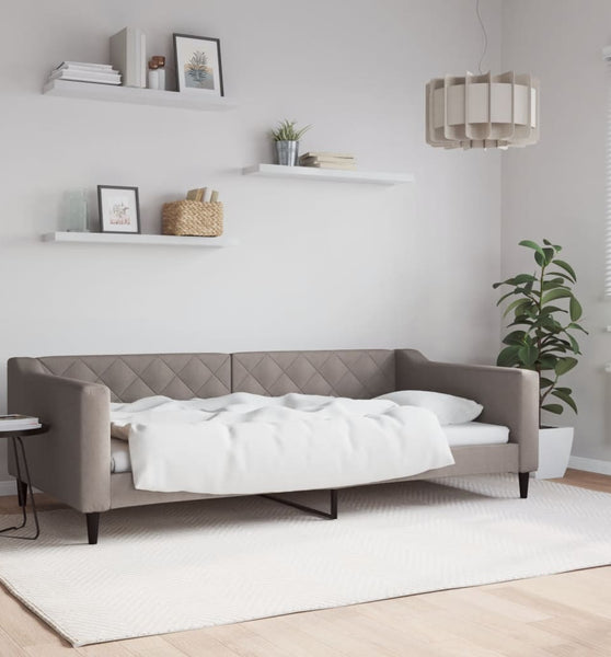 Tagesbett Taupe 100x200 cm Stoff