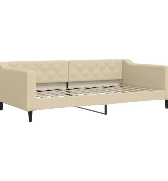 Tagesbett Creme 100x200 cm Stoff