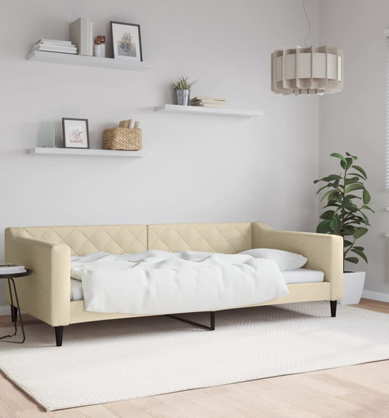 Tagesbett Creme 100x200 cm Stoff