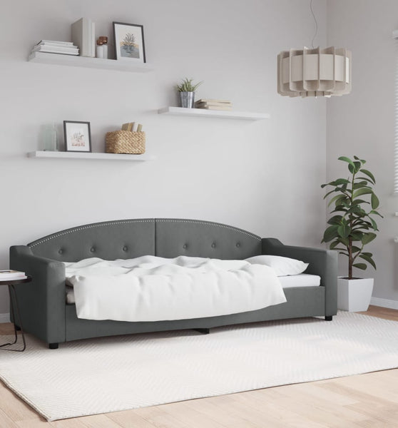 Tagesbett Dunkelgrau 80x200 cm Stoff