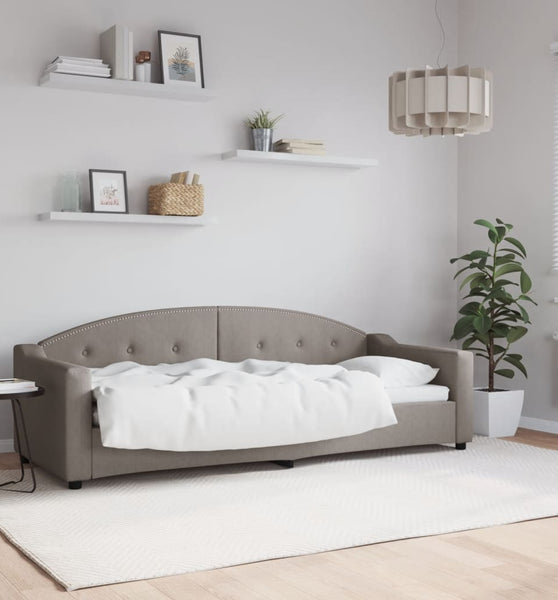 Tagesbett Taupe 80x200 cm Stoff