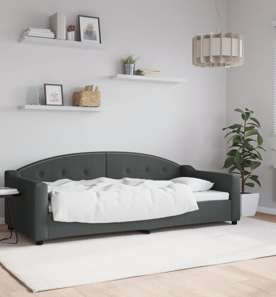 Tagesbett Dunkelgrau 90x200 cm Stoff