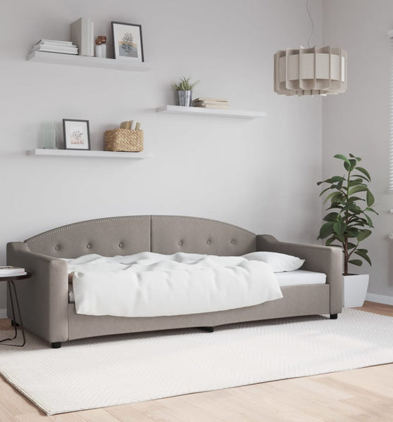 Tagesbett Taupe 90x200 cm Stoff