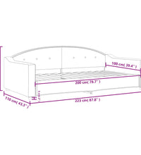 Tagesbett Dunkelgrau 100x200 cm Stoff