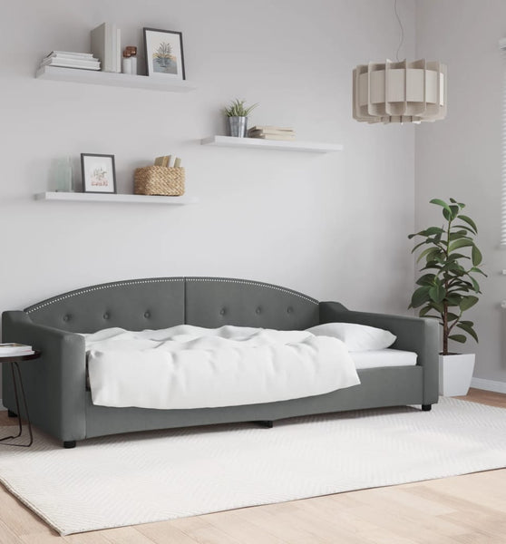Tagesbett Dunkelgrau 100x200 cm Stoff