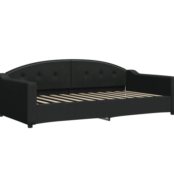 Tagesbett Schwarz 100x200 cm Stoff