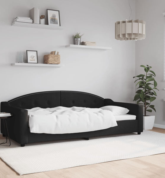 Tagesbett Schwarz 100x200 cm Stoff