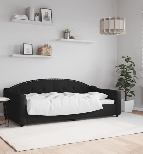 Tagesbett Schwarz 90x190 cm Stoff