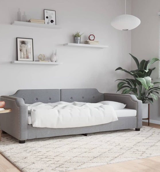 Tagesbett Hellgrau 80x200 cm Stoff