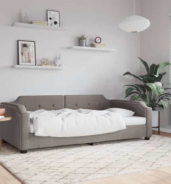 Tagesbett Taupe 90x200 cm Stoff