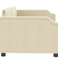 Tagesbett Creme 90x200 cm Stoff