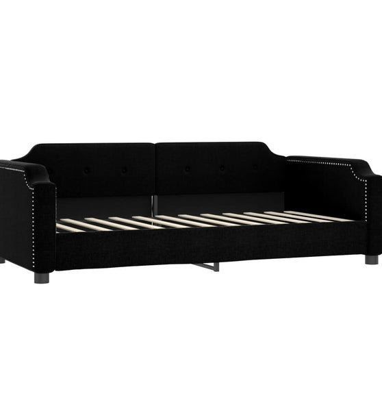 Tagesbett Schwarz 100x200 cm Stoff