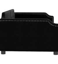 Tagesbett Schwarz 100x200 cm Stoff