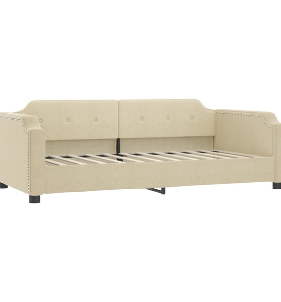 Tagesbett Creme 100x200 cm Stoff