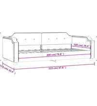Tagesbett Creme 100x200 cm Stoff