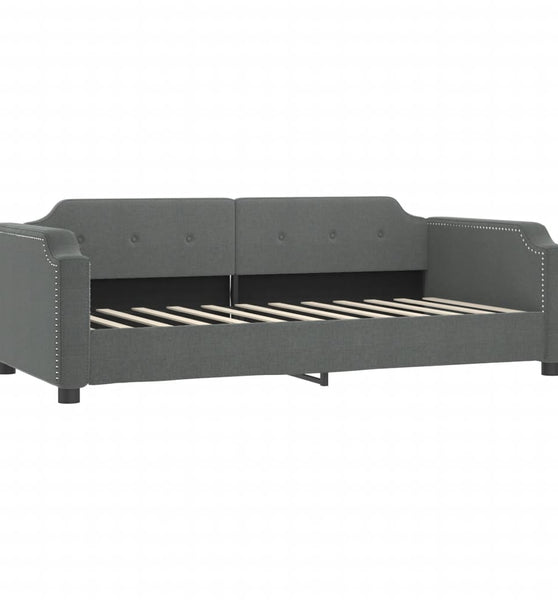 Tagesbett Dunkelgrau 90x190 cm Stoff