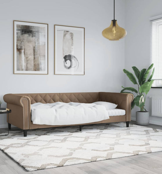 Tagesbett Cappuccino-Braun 80x200 cm Kunstleder