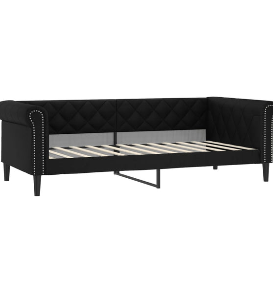 Tagesbett Schwarz 90x200 cm Kunstleder