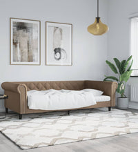 Tagesbett Cappuccino-Braun 100x200 cm Kunstleder