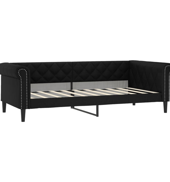 Tagesbett Schwarz 90x190 cm Kunstleder