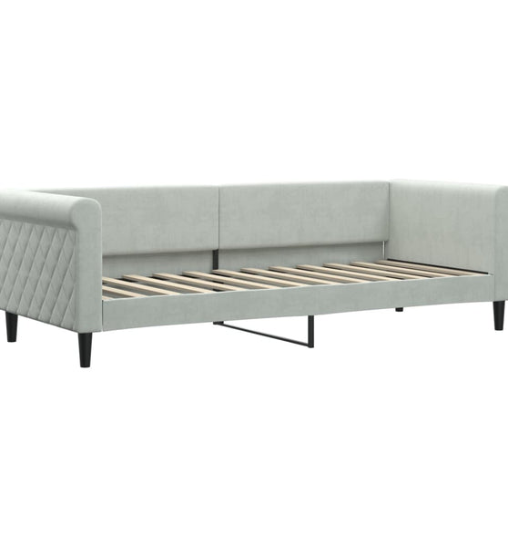 Tagesbett Hellgrau 80x200 cm Samt