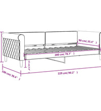 Tagesbett Dunkelgrau 90x200 cm Samt