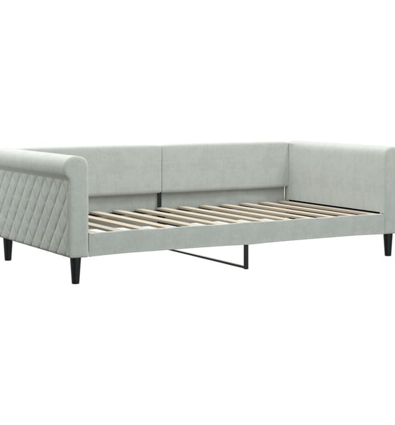Tagesbett Hellgrau 100x200 cm Samt