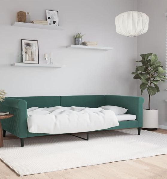 Tagesbett Dunkelgrün 100x200 cm Samt
