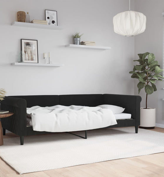 Tagesbett Schwarz 100x200 cm Samt