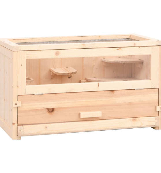 Hamsterkäfig 60x30x35 cm Massivholz Tanne