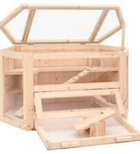 Hamsterkäfig 80x40x43 cm Massivholz Tanne