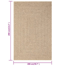 Teppich ZIZUR 200x290 cm Jute-Optik Indoor und Outdoor