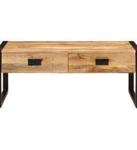 Couchtisch 100x54x40 cm Massivholz Mango und Eisen