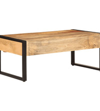 Couchtisch 100x54x40 cm Massivholz Mango und Eisen