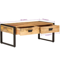 Couchtisch 100x54x40 cm Massivholz Mango und Eisen